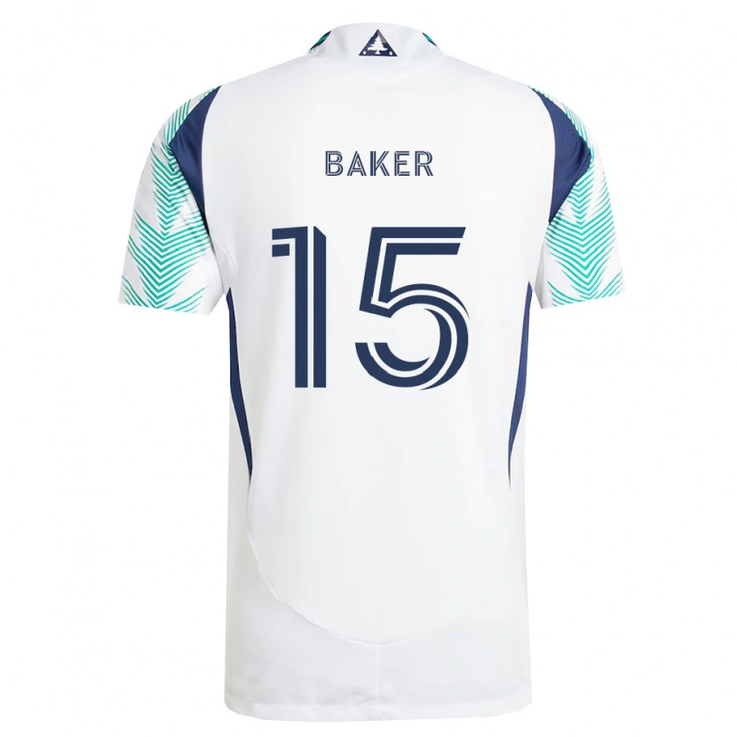 Danxen Børn Cody Baker #15 Hvid Marineblå Lysegrøn Udebane Spillertrøjer 2026/27 Trøje T-Shirt