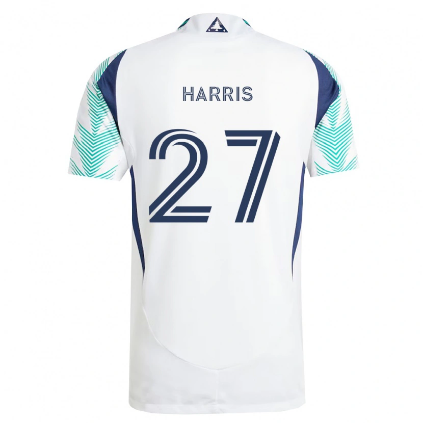 Danxen Børn Wilson Harris #27 Hvid Marineblå Lysegrøn Udebane Spillertrøjer 2026/27 Trøje T-Shirt