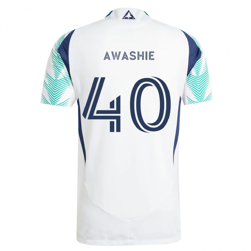 Danxen Børn Ben Awashie #40 Hvid Marineblå Lysegrøn Udebane Spillertrøjer 2026/27 Trøje T-Shirt