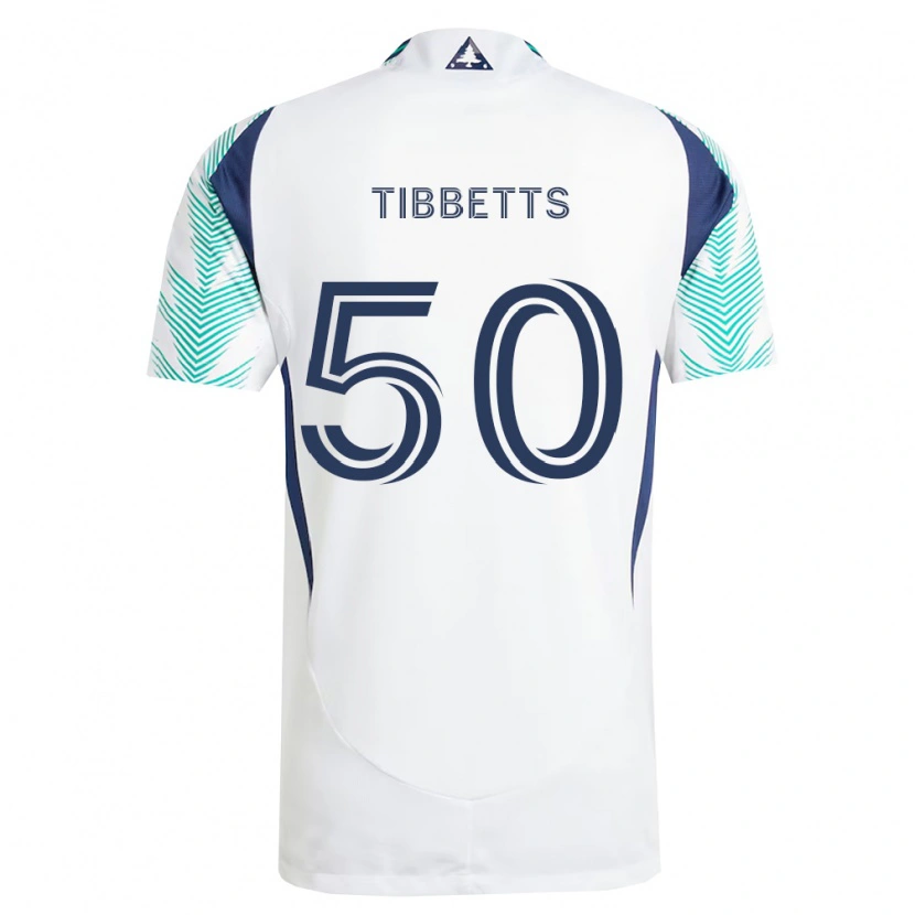Danxen Børn Matthew Tibbetts #50 Hvid Marineblå Lysegrøn Udebane Spillertrøjer 2026/27 Trøje T-Shirt