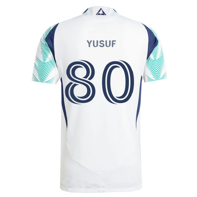 Danxen Børn Alhassan Yusuf #80 Hvid Marineblå Lysegrøn Udebane Spillertrøjer 2026/27 Trøje T-Shirt