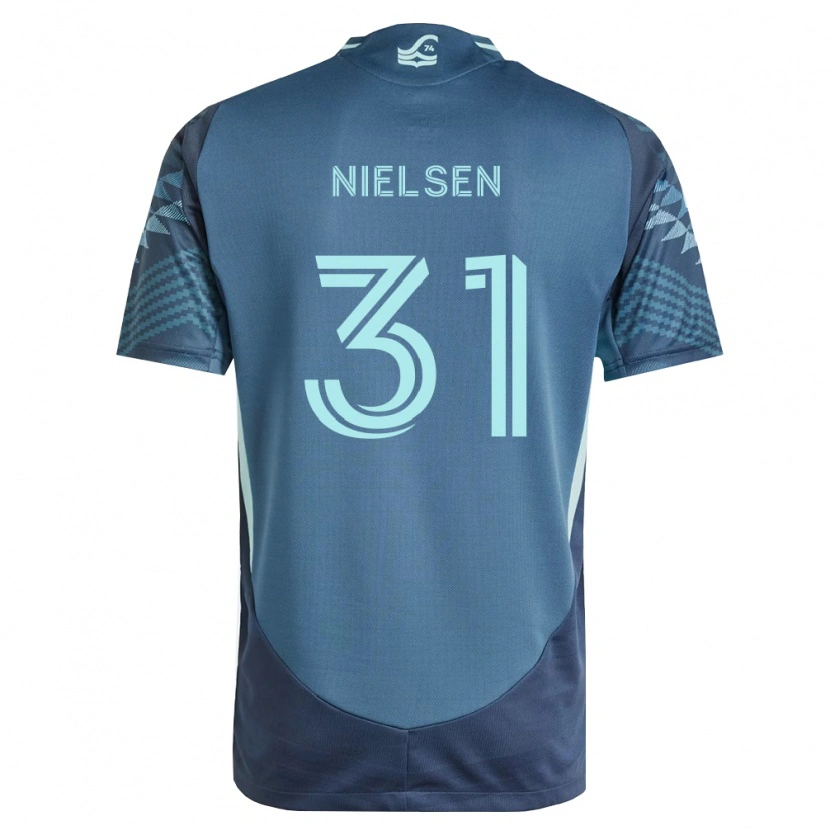 Danxen Børn Madeline Nielsen #31 Marineblå Grøn Udebane Spillertrøjer 2026/27 Trøje T-Shirt