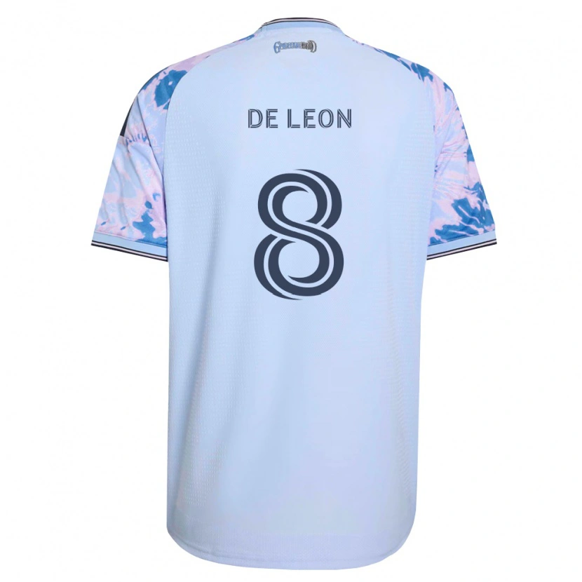 Danxen Børn Brandon De Leon #8 Kongelig Blå Hvid Sort Udebane Spillertrøjer 2026/27 Trøje T-Shirt