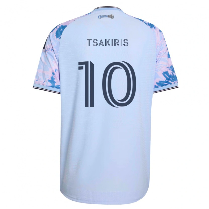 Danxen Børn Niko Tsakiris #10 Kongelig Blå Hvid Sort Udebane Spillertrøjer 2026/27 Trøje T-Shirt