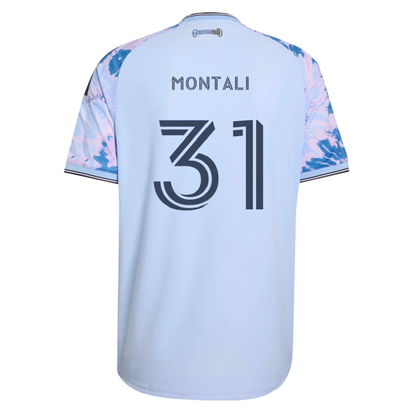 Danxen Børn Francesco Montali #31 Kongelig Blå Hvid Sort Udebane Spillertrøjer 2026/27 Trøje T-Shirt