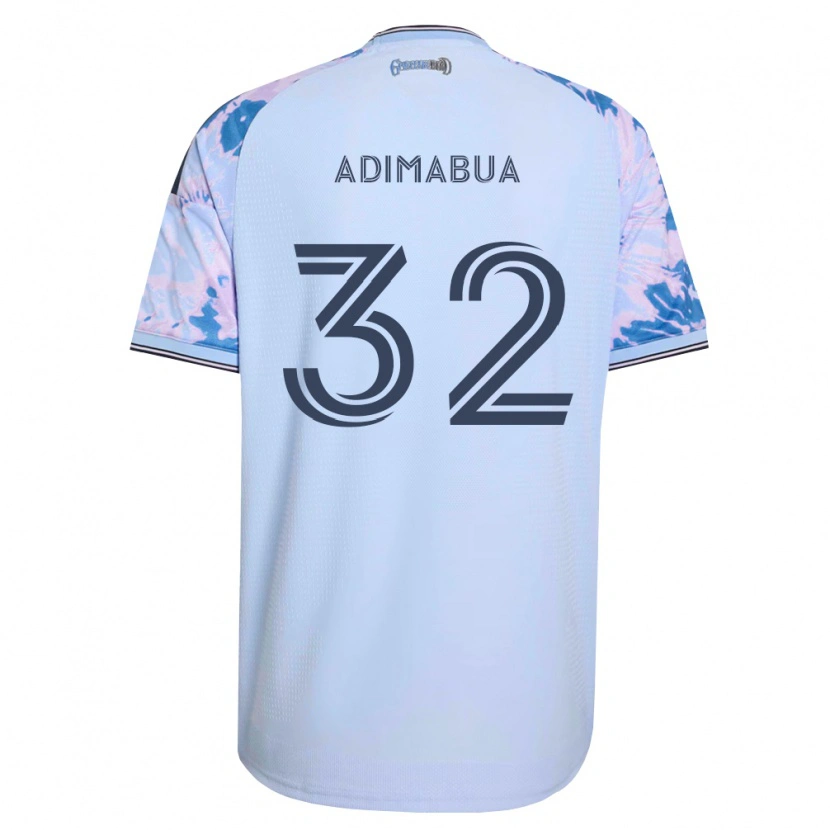 Danxen Børn Nonso Adimabua #32 Kongelig Blå Hvid Sort Udebane Spillertrøjer 2026/27 Trøje T-Shirt