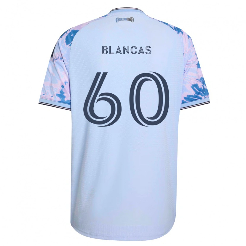 Danxen Børn Eduardo Blancas #60 Kongelig Blå Hvid Sort Udebane Spillertrøjer 2026/27 Trøje T-Shirt