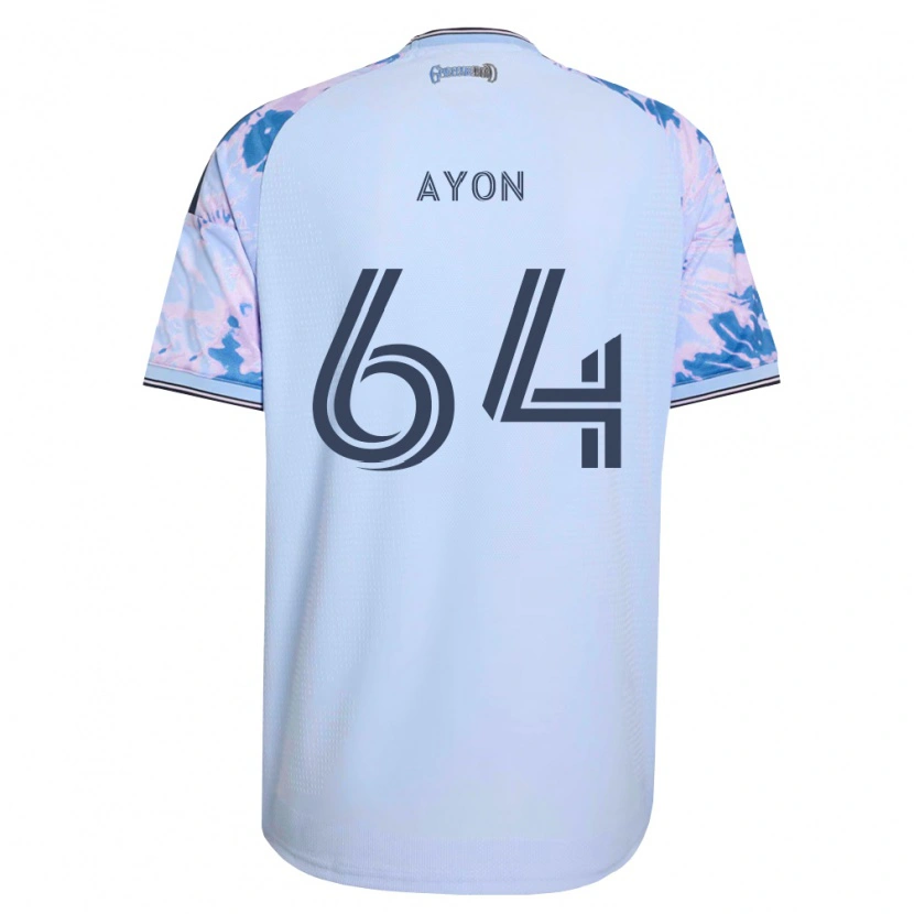 Danxen Børn Jerry Ayon #64 Kongelig Blå Hvid Sort Udebane Spillertrøjer 2026/27 Trøje T-Shirt