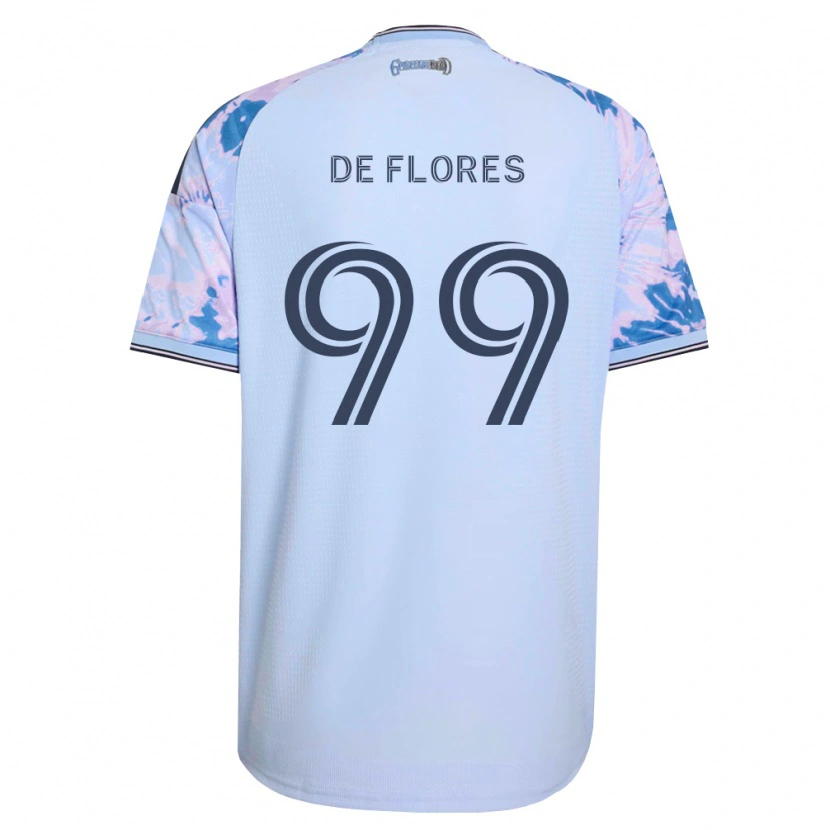 Danxen Børn Shane De Flores #99 Kongelig Blå Hvid Sort Udebane Spillertrøjer 2026/27 Trøje T-Shirt