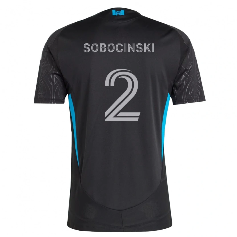 Danxen Børn Jan Sobocinski #2 Sort Hvid Himmelblå Udebane Spillertrøjer 2026/27 Trøje T-Shirt