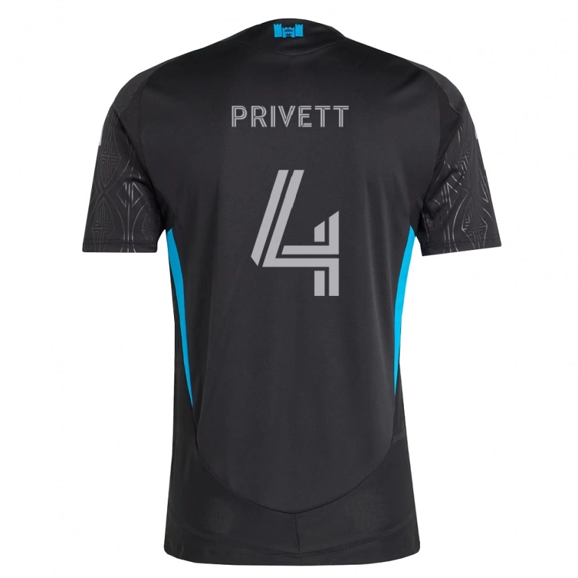 Danxen Børn Andrew Privett #4 Sort Hvid Himmelblå Udebane Spillertrøjer 2026/27 Trøje T-Shirt