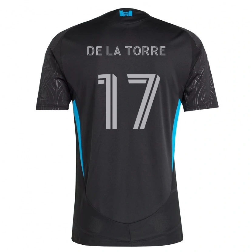Danxen Børn Luca De La Torre #17 Sort Hvid Himmelblå Udebane Spillertrøjer 2026/27 Trøje T-Shirt
