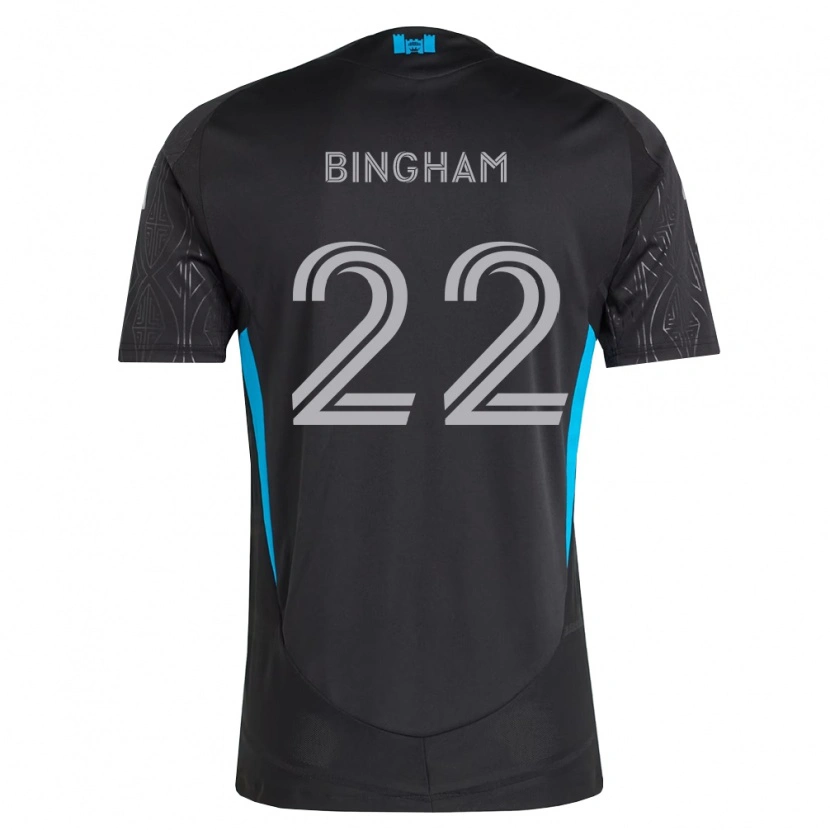 Danxen Børn David Bingham #22 Sort Hvid Himmelblå Udebane Spillertrøjer 2026/27 Trøje T-Shirt