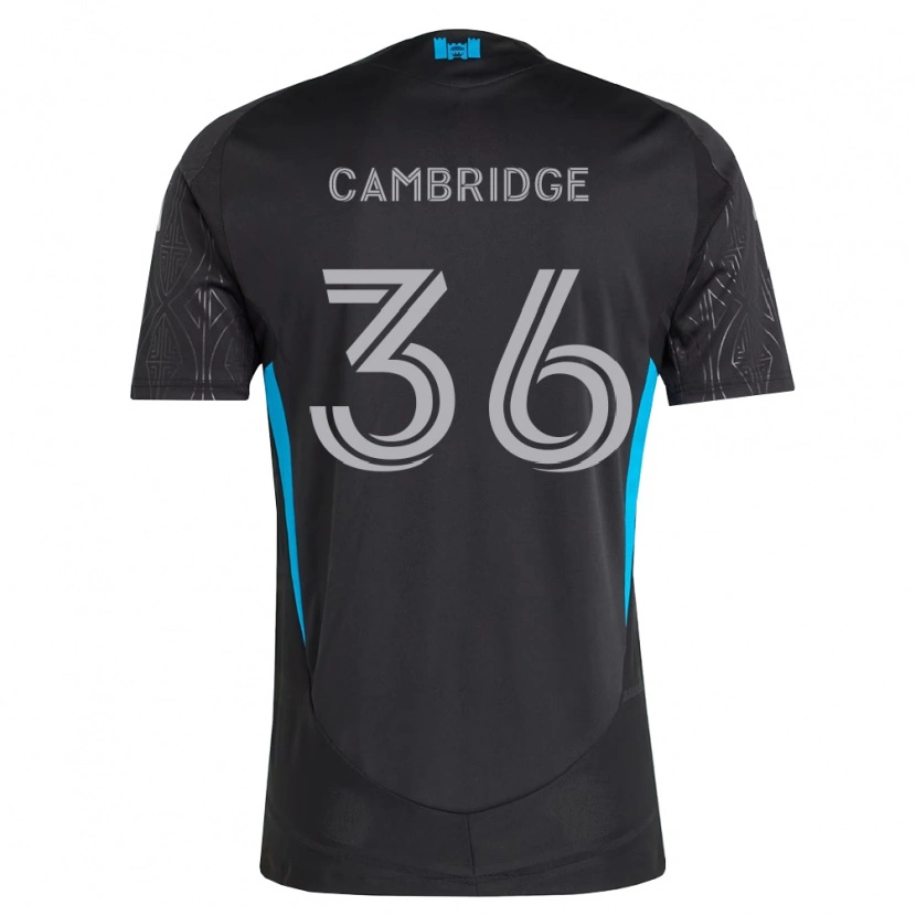 Danxen Børn Brandon Cambridge #36 Sort Hvid Himmelblå Udebane Spillertrøjer 2026/27 Trøje T-Shirt