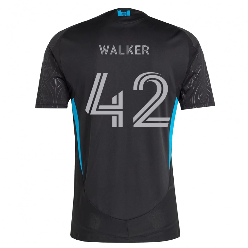 Danxen Børn Isaac Walker #42 Sort Hvid Himmelblå Udebane Spillertrøjer 2026/27 Trøje T-Shirt
