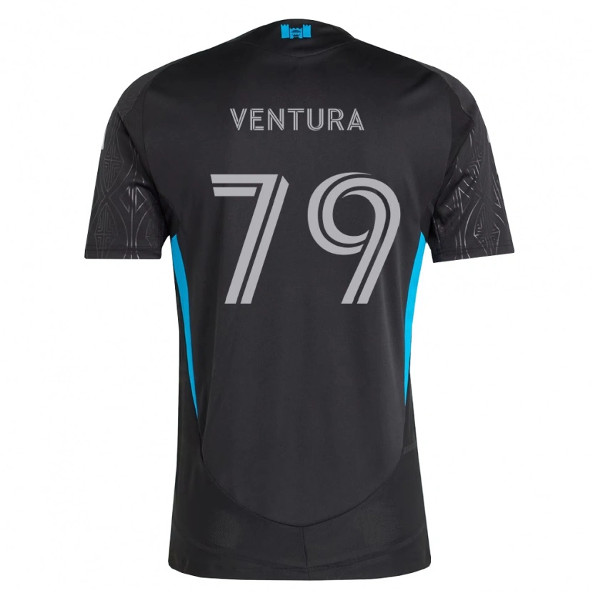 Danxen Børn Sebastian Ventura #79 Sort Hvid Himmelblå Udebane Spillertrøjer 2026/27 Trøje T-Shirt