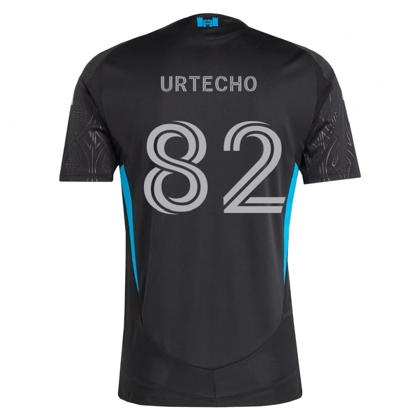 Danxen Børn Brendan Urtecho #82 Sort Hvid Himmelblå Udebane Spillertrøjer 2026/27 Trøje T-Shirt