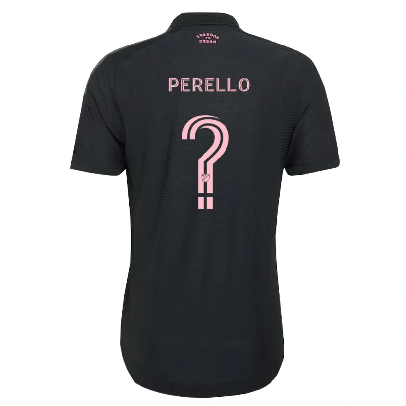 Danxen Børn Sergio Perello #0 Pink Sort Hvid Udebane Spillertrøjer 2026/27 Trøje T-Shirt