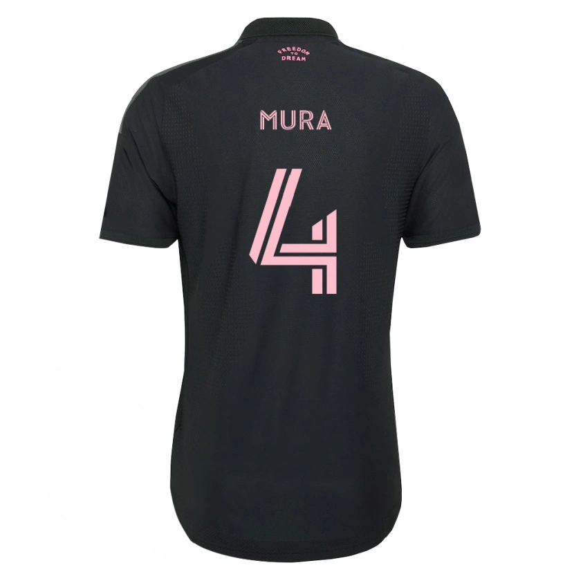 Danxen Børn Facundo Mura #4 Pink Sort Hvid Udebane Spillertrøjer 2026/27 Trøje T-Shirt