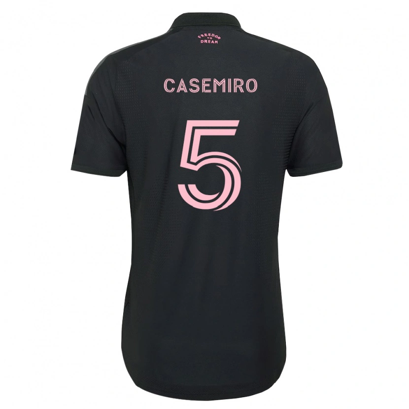 Danxen Børn Casemiro #5 Pink Sort Hvid Udebane Spillertrøjer 2026/27 Trøje T-Shirt