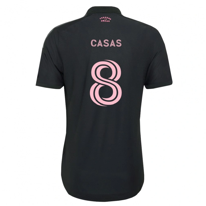 Danxen Børn Pep Casas #8 Pink Sort Hvid Udebane Spillertrøjer 2026/27 Trøje T-Shirt