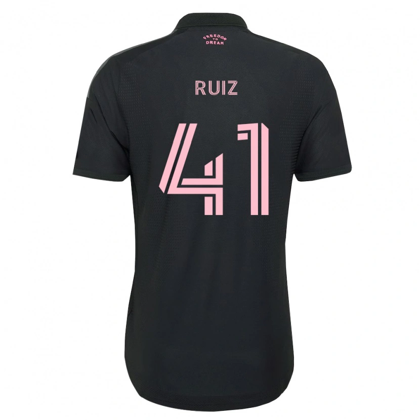 Danxen Børn David Ruíz #41 Pink Sort Hvid Udebane Spillertrøjer 2026/27 Trøje T-Shirt