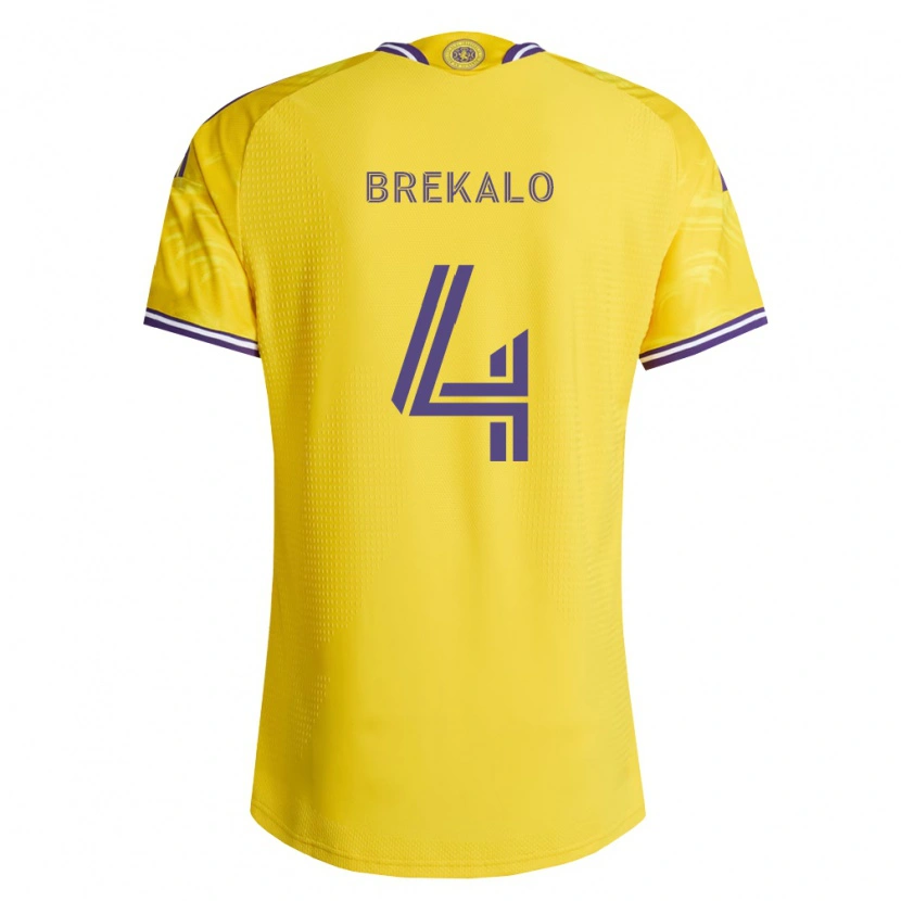 Danxen Børn David Brekalo #4 Gul Lilla Udebane Spillertrøjer 2026/27 Trøje T-Shirt