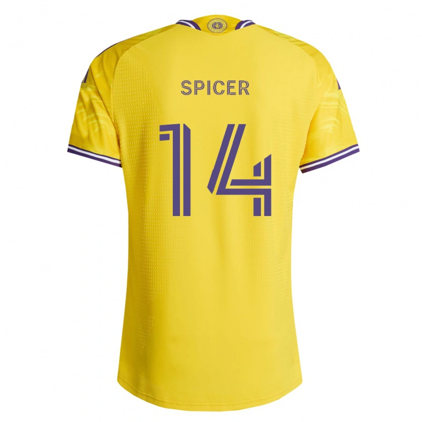 Danxen Børn Tyrese Spicer #14 Gul Lilla Udebane Spillertrøjer 2026/27 Trøje T-Shirt