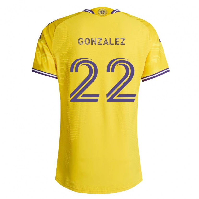 Danxen Børn Gastón González #22 Gul Lilla Udebane Spillertrøjer 2026/27 Trøje T-Shirt