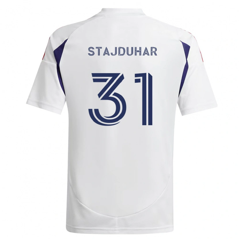 Danxen Børn Mason Stajduhar #31 Kongelig Blå Rød Brun Udebane Spillertrøjer 2026/27 Trøje T-Shirt