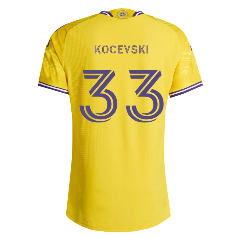 Danxen Børn Jeorgio Kocevski #33 Gul Lilla Udebane Spillertrøjer 2026/27 Trøje T-Shirt