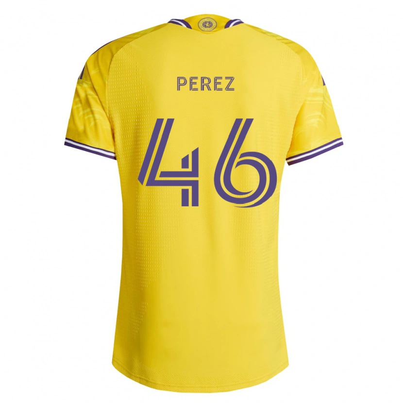 Danxen Børn Franco Pérez #46 Gul Lilla Udebane Spillertrøjer 2026/27 Trøje T-Shirt