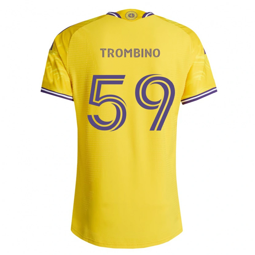 Danxen Børn Caleb Trombino #59 Gul Lilla Udebane Spillertrøjer 2026/27 Trøje T-Shirt