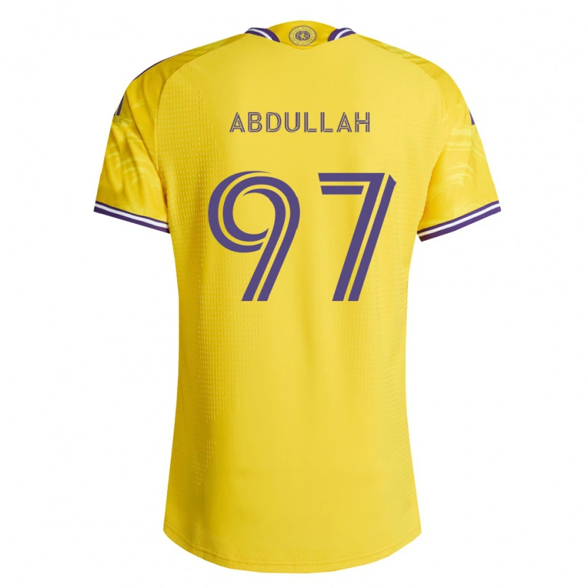Danxen Børn Majed Abdullah #97 Gul Lilla Udebane Spillertrøjer 2026/27 Trøje T-Shirt