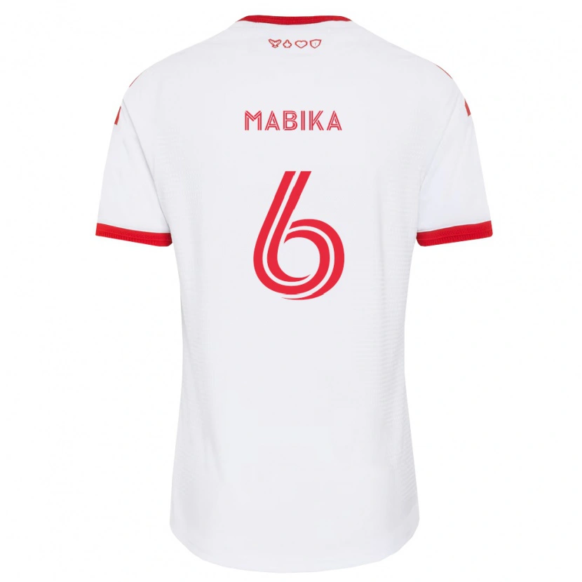 Danxen Børn Aimé Mabika #6 Hvid Rød Sort Udebane Spillertrøjer 2026/27 Trøje T-Shirt