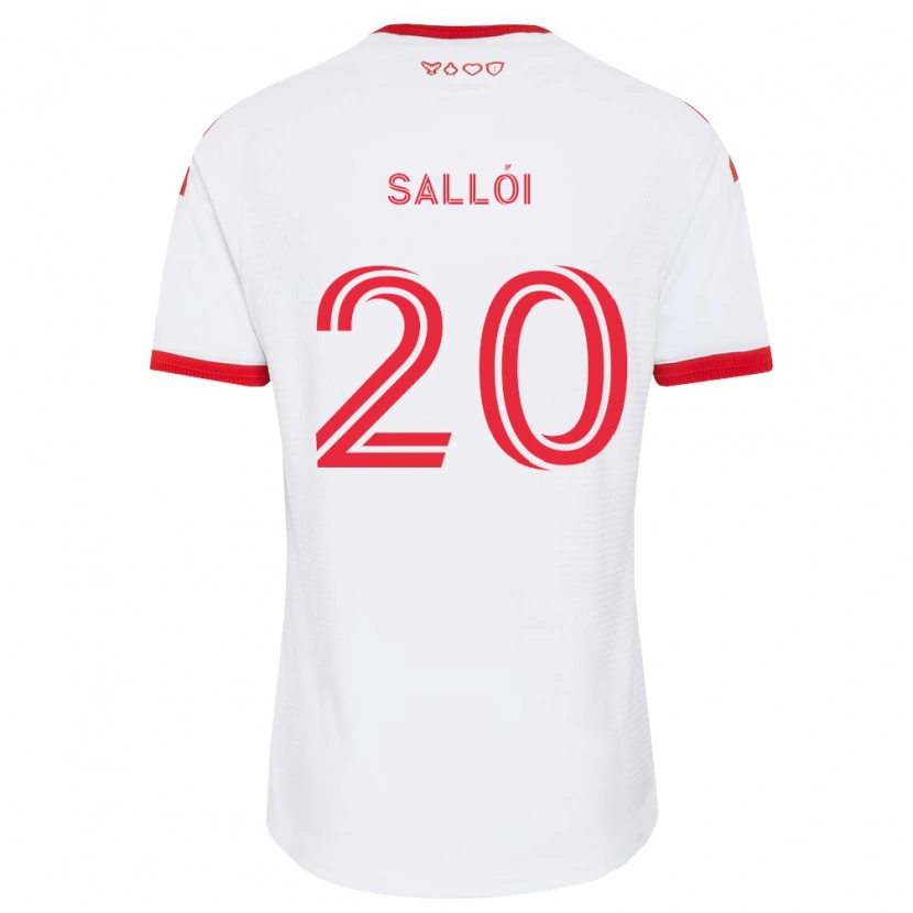 Danxen Børn Dániel Sallói #20 Hvid Rød Sort Udebane Spillertrøjer 2026/27 Trøje T-Shirt