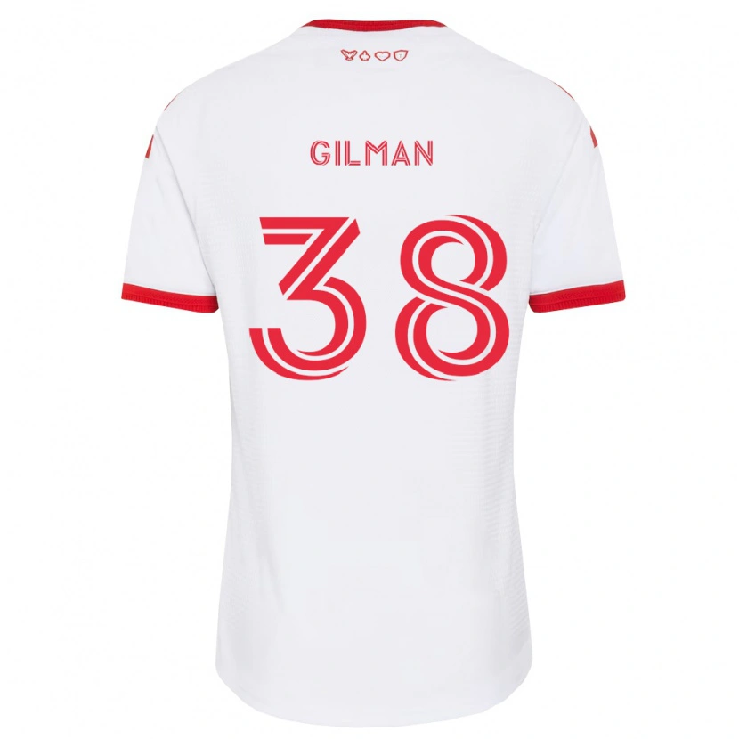 Danxen Børn Jackson Gilman #38 Hvid Rød Sort Udebane Spillertrøjer 2026/27 Trøje T-Shirt
