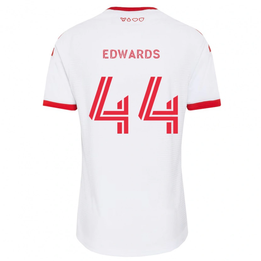 Danxen Børn Raheem Edwards #44 Hvid Rød Sort Udebane Spillertrøjer 2026/27 Trøje T-Shirt