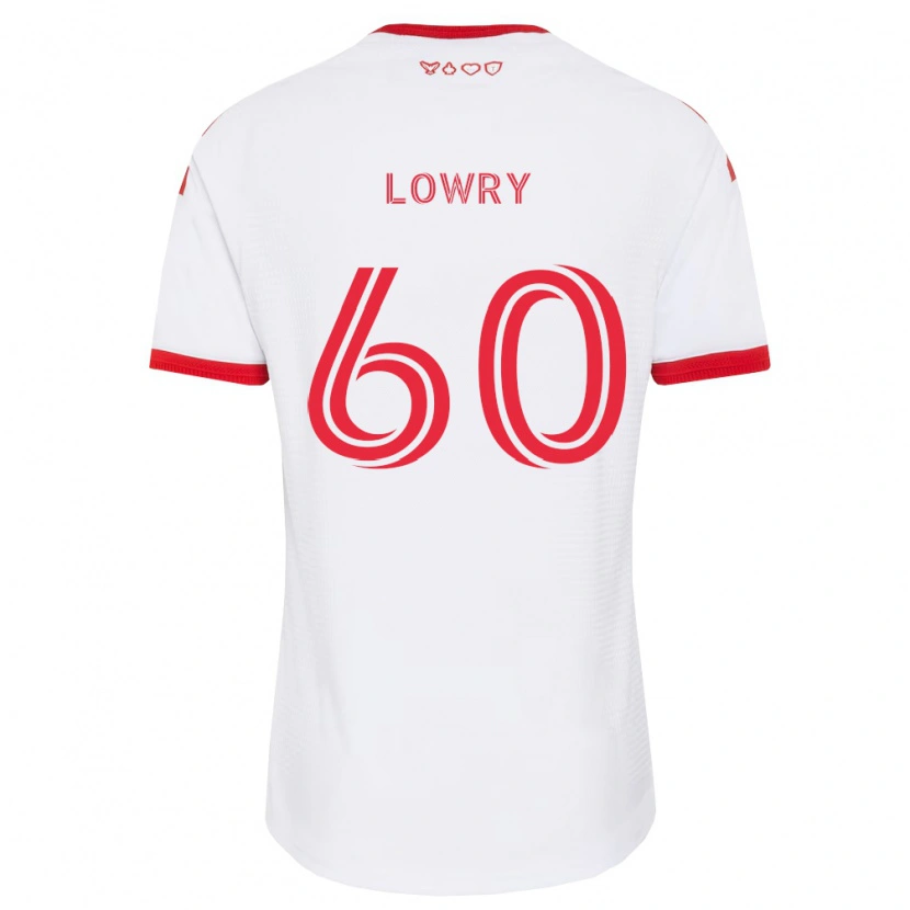 Danxen Børn Benjamin Lowry #60 Hvid Rød Sort Udebane Spillertrøjer 2026/27 Trøje T-Shirt