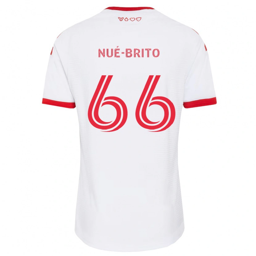 Danxen Børn Diego Nué-Brito #66 Hvid Rød Sort Udebane Spillertrøjer 2026/27 Trøje T-Shirt