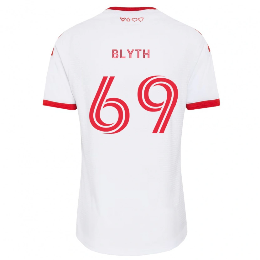 Danxen Børn Tristan Blyth #69 Hvid Rød Sort Udebane Spillertrøjer 2026/27 Trøje T-Shirt