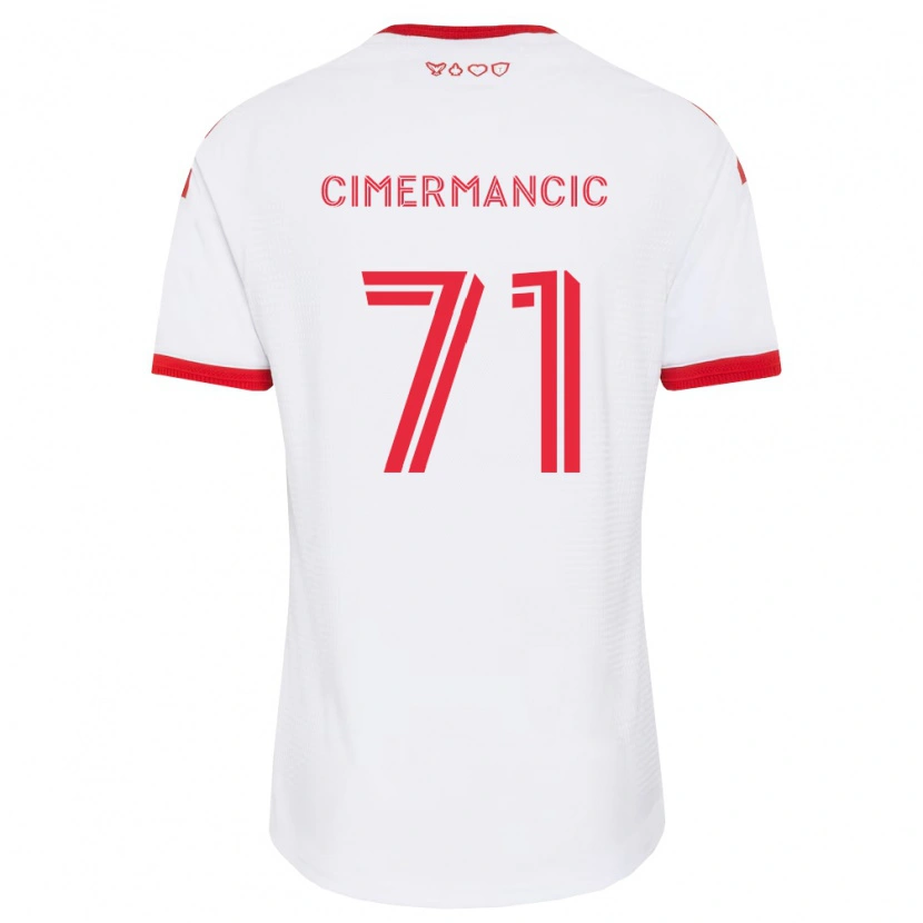 Danxen Børn Markus Cimermancic #71 Hvid Rød Sort Udebane Spillertrøjer 2026/27 Trøje T-Shirt