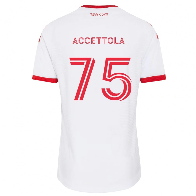 Danxen Børn Luca Accettola #75 Hvid Rød Sort Udebane Spillertrøjer 2026/27 Trøje T-Shirt