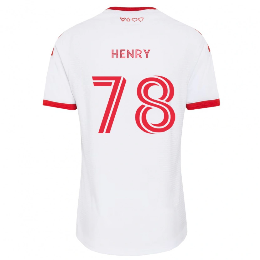 Danxen Børn Malik Henry #78 Hvid Rød Sort Udebane Spillertrøjer 2026/27 Trøje T-Shirt