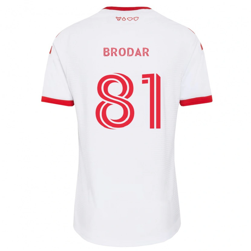 Danxen Børn Niko Brodar #81 Hvid Rød Sort Udebane Spillertrøjer 2026/27 Trøje T-Shirt