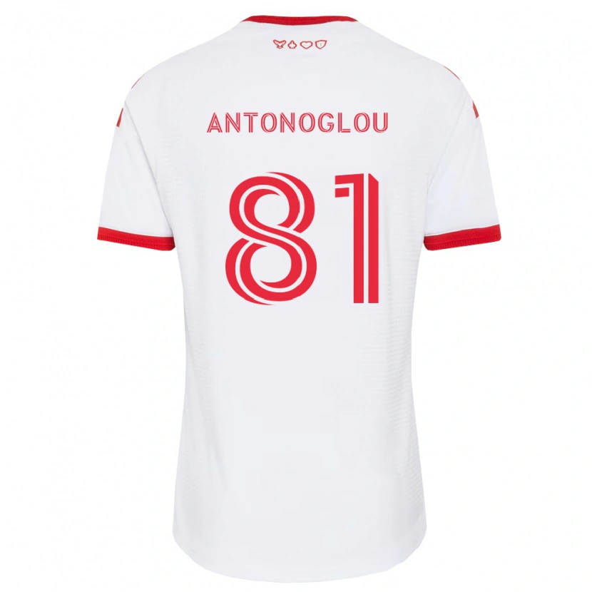 Danxen Børn Themi Antonoglou #81 Hvid Rød Sort Udebane Spillertrøjer 2026/27 Trøje T-Shirt