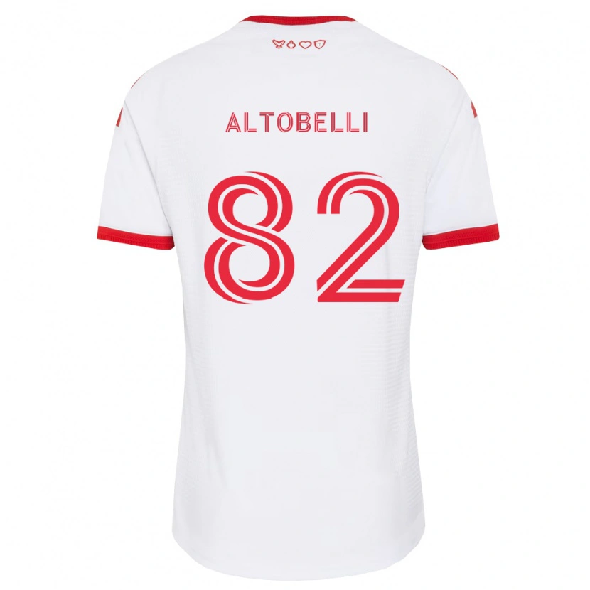 Danxen Børn Julian Altobelli #82 Hvid Rød Sort Udebane Spillertrøjer 2026/27 Trøje T-Shirt