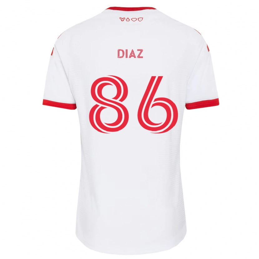 Danxen Børn Alec Díaz #86 Hvid Rød Sort Udebane Spillertrøjer 2026/27 Trøje T-Shirt