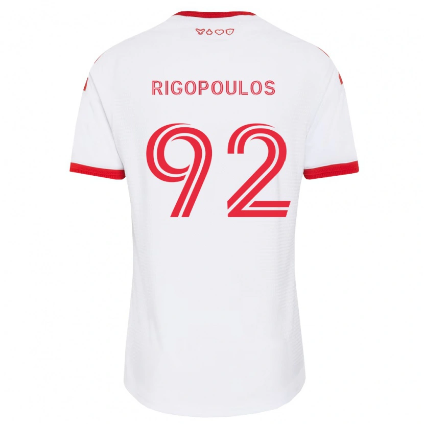 Danxen Børn Theo Rigopoulos #92 Hvid Rød Sort Udebane Spillertrøjer 2026/27 Trøje T-Shirt