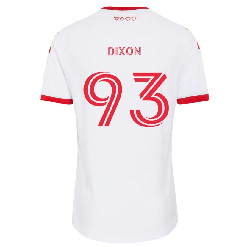 Danxen Børn Damar Dixon #93 Hvid Rød Sort Udebane Spillertrøjer 2026/27 Trøje T-Shirt